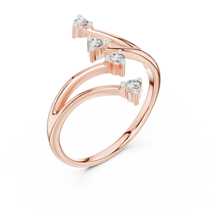 MINIMALIST LAB GROWN Round CUT DIAMOND <b>RING</b> <b>SET</b> in 18KT ROSE <b>GOLD</b> RHODIUM PLATED ENGAGEMENT GIFT GLAM EVENT DAILY USE WOMEN - Product Image 1