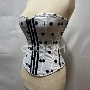 Full Bust Sublimated Printed Polka Dot Satin Corset Top - Product Image 2