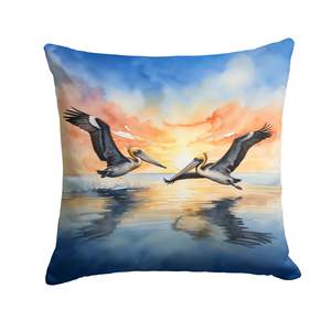 Pelicans Flying Decorative <b>Throw</b> Pillow Machine Washable <b>for</b> Indoor & Outdoor Use 14Hx14W <b>for</b> <b>Couch</b> Bed or Patio Decor - Product Image 1
