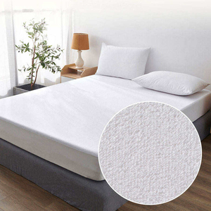 Hotel Quality Terry Mattress Protector <b>Bed</b> Mat Made with Breathable Polyester Terry Fabric Knitted Durable Waterproof Backing - Product Image 1