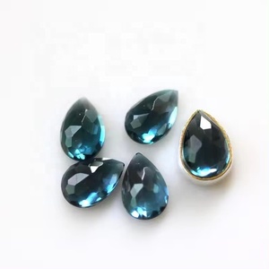 Boutique en ligne de topaze bleue de Londres naturelle 4x6mm cabochons lisses de poire coupe rose fabrication de bijoux en pierres précieuses en gros du fournisseur - Product Image 2