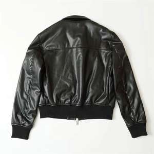 Veste en cuir synthétique double fermeture éclair de couleur unie élégante et imperméable de haute qualité pour hommes pour l'hiver - Product Image 5