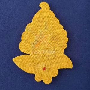 Handmade Gold Metallic Thread Cross <b>Applique</b> Embroidery Badge with 3D Raised Effect Water Resistant Custom Shape - Product Image 4