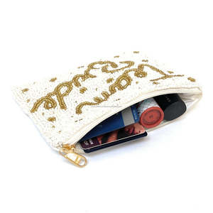 Bolso de mano de moda con cuentas de cristal y pedrería para la novia, recuerdo de fiesta nupcial, monedero con cremallera de cuentas pequeñas, accesorios de boda personalizados - Product Image 3