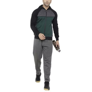 Ensemble de survêtement sportif pour homme à manches longues avec fermeture éclair contrastante - Product Image 3