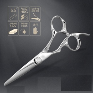 7.5inch Straight <b>Left</b> <b>handed</b> <b>Scissors</b> JAPAN 440C Steel Sharp Hardness Stainless Steel Handle Barber Shears Hair - Product Image 4