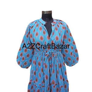 เดรสผ้าฝ้ายฮิมันชีลายดอกไม้สไตล์วินเทจ ทรงมิดิ เอวธรรมชาติ ซักแห้งได้ เนื้อผ้าระบายอากาศดี สวมใส่สบาย ทรงหลวม - Product Image 3