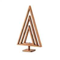 Ensemble de décorations de Noël en bois, motif romantique, pour table triangulaire, fête de fin d'année, artisanat écologique et durable