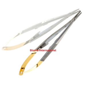 BISONS Wholesale Castroviejo Needle Holder TC Microsurgical Stainless Steel Needle <b>Driver</b> Ophthalmic Dental Surgical Instrument - Product Image 3