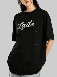 Camiseta de Algodón 100% con Diseño Gráfico Personalizado, Serigrafía, Pedrería, Corte Recto, Estilo Oversize, para Hombre - Product Image 6