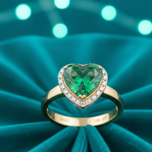 Anillo de cóctel de plata de ley 925 chapado en oro de 18 quilates con gema verde hidro y circonitas cúbicas, de moda, para mujer, talla US 6, 2026 - Product Image 4