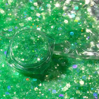 Paillettes holographiques irisées multicolores, mélange de gros et de petits grains, pour globe à neige, gobelet, ongles