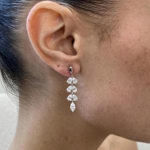 Pendientes de Diamante en Forma de Pera, Pendientes Colgantes con Diamantes Cultivados en Laboratorio, Pendientes de Oro, Pendientes Elegantes para Novia, Boda, Regalo - Product Image 3
