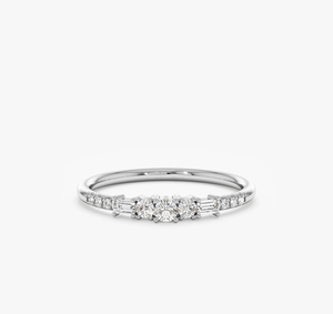 แหวนเพชรแล็บโกรว์ชุบทอง 14K สไตล์วินเทจ พร้อมใบรับรอง IGI ดีไซน์หลายเม็ด สำหรับเป็นของขวัญงานแต่งงานหรือหมั้นสำหรับผู้หญิง - Product Image 3