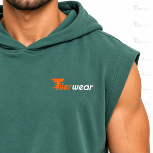 2026 New Wholesale Summer XL Gym Hoodies Men's Solid Print Muscle Cut- <b>T</b>-<b>Shirt</b> Design Plain Dyed Workout Cotton Hoodies - Product Image 5