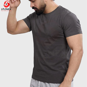 Custom Logo & Design Print High Performance <b>Men</b> Gym T Shirt 100% Cotton Knitted Lightweight <b>Stretch</b> Training Sportswear - Product Image 6