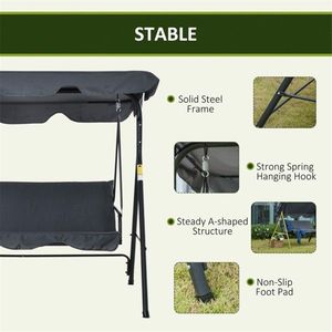 Sedia a dondolo singola grigia contemporanea per patio/giardino, per uso esterno in veranda - Product Image 2