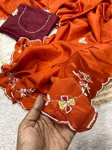 Sari de Tela de Morera Étnico de Lujo Estilo Bollywood Indio, el Más Vendido, de Última Moda, Exclusivo para Fiestas, para Mujer - Product Image 3