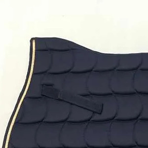 Tapis de selle en velours de coton de qualité supérieure pour dressage équestre, avec broderie métallique et dessous en maille respirante - Product Image 4