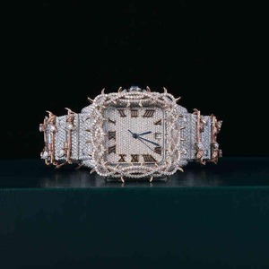 Montre en diamant moissanite, design de luxe pour hommes, design personnalisé, bijoux hip-hop pour rappeurs, montre en acier inoxydable - Product Image 2
