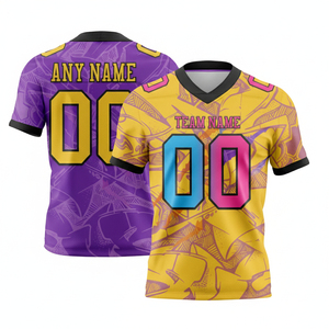Maillot de football américain respirant et antibactérien à manches courtes en mesh, uniforme de match, taille XL et plus, transfert thermique - Product Image 2