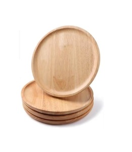 Assiettes en bois rondes en chêne, utilisées comme plateaux de service pour charcuterie, plateau à fromage, assiette à fruits, assiette à salade, assiette à pain - Product Image 2