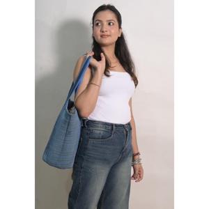 Bolso Tote de Algodón Kantha, Bolso de Hombro Boho Hecho a Mano en India, Bolso de Compras para Mujer - Product Image 3