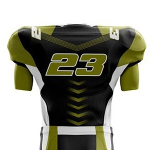 Maillot de football américain personnalisé pour homme, noir, olive, blanc, numéro 23, col en V, manches courtes, ensemble uniforme en polyester anti-humidité - Product Image 5