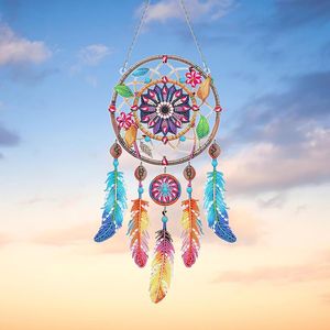 Kit de fabrication de attrape-rêves en diamant, décoration artisanale faite à la main pour la maison, décoration murale, décoration de fenêtre, art suspendu - Product Image 3