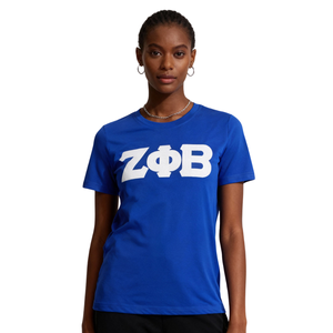 Zeta Phi Beta Royal <b>Blue</b> <b>Glitter</b> Dry Fit T Shirt ZPB Greek Letter Women Performance Tee Lightweight Athletic Apparel - Product Image 3