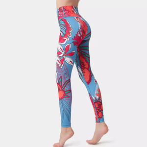 Pantalons de yoga respirants de haute qualité à taille haute, imprimés numériquement, vêtements de fitness pour femmes avec logo, leggings de yoga à taille élastique - Product Image 2
