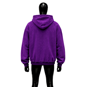 Sudadera Premium Morada para Hombre, Estilo Desgastado, con Gráfico de Cruz, Felpa Gruesa, Estilo Urbano, Informal, para el Campus - Product Image 2