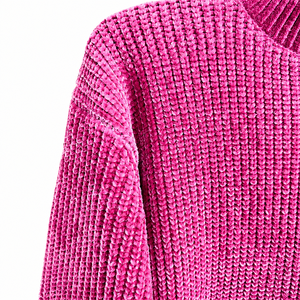 Pull en maille côtelée à col roulé décontracté pour femme, coupe oversize, manches longues, avec logo frontal, style streetwear pour l'automne - Product Image 4
