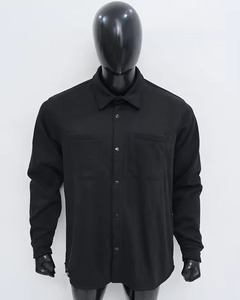Chemises habillées formelles pour hommes 2026 – Chemise décontractée noire à col montant et manches longues - Product Image 6