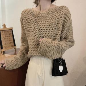 Suéter de Mujer, Nuevo Modelo de Invierno, Manga Larga, Corte Holgado, Sexy, Estilo Urbano - Product Image 2