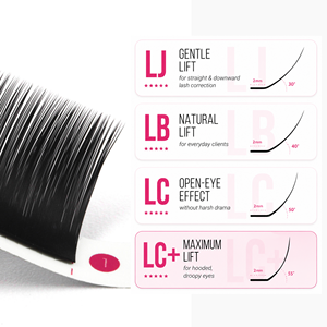 ขนตาปลอม Charmlash แบบผสมความยาว รุ่น Special Curl  แบบงอน LB, LJ, LC  สำหรับต่อขนตา  ยกขนตาให้ดูเป็นธรรมชาติ  ถาดขนตาสีดำธรรมชาติแบบผสม - Product Image 1