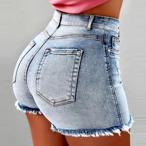 Shorts de Mezclilla para Mujer, Cintura Media, Corte Recto Ajustado, Casuales de Verano con Cierre de Botones y Bordado - Product Image 5