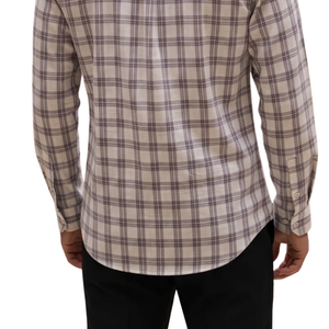 Chemise en flanelle à carreaux beige marron pour homme, manches longues, boutonnée, chemise décontractée à carreaux, tissu brossé doux, streetwear tendance - Product Image 5