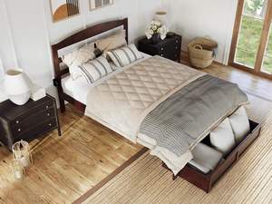 Cama de Plataforma de Madera de Pino de Estilo Tradicional con Cajón en el Pie de Cama y Estación de Carga, Muebles Duraderos para Dormitorio, Marca TNT - Product Image 3
