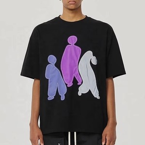 T-shirt décontracté pour homme en coton 100% avec motif brodé et col rond, tricoté avec des lettres, design personnalisé - Product Image 2