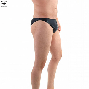 New Arrival Premium Quality Sleek Fit Classic Rise Cut Zipper Front High Performance Leather Fashion Underwear Suitable Clubwear - Product Image 3