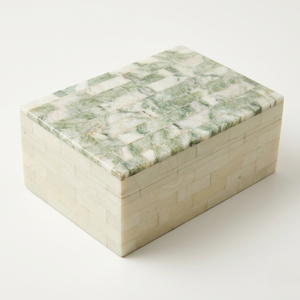 Geometric Resin Inlay <b>Box</b> Handmade Decorative <b>Storage</b> <b>Box</b> with <b>Blue</b> Black & Brown Triangular Pattern Polished Direct Supplier - Product Image 5