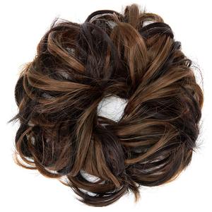 Hairarchy Extension de chignon en cheveux indiens Remy bruns avec frange, facile à porter, aspect naturel, taille personnalisée, vente en gros, meilleur prix - Product Image 1