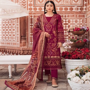 ANDAAZ Colecciones Étnicas Ramsha Volumen Hermoso Elegante Ropa de Fiesta de Algodón de 3 Piezas Trajes de Césped Indio y Paquistaní - Product Image 5