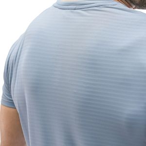 Camiseta de Manga Corta Azul Claro para Hombre, Cuello Redondo, Corte Ajustado, Lisa, Informal, Básica, de Color Sólido, para Uso Diario, Ligera - Product Image 4