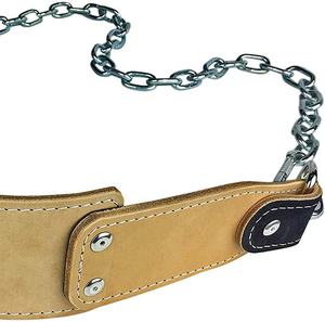 Cowhide Dip Belt with Chain <b>Weight</b> <b>Training</b> Full-Grain Leather Professional Protection Heavy Duty 6mm Thick Non-Slip Strong - Product Image 5