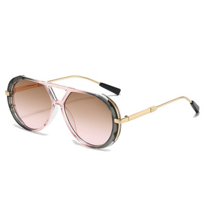Lunettes de soleil unisexes 2025 tendance rétro à double pont, monture large, résistantes aux UV400, à bordure complète, personnalisables, vente en gros - Product Image 6