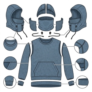 Sweat-shirt à capuche personnalisé en coton mélangé doux, style streetwear - Product Image 5