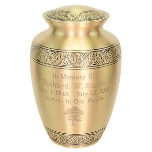 Urne funéraire de crémation haut de gamme pour cendres d'adultes, modèle bateau coucher de soleil, avec couvercle en dôme et pochette en velours noir - Product Image 4