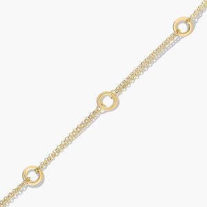Pulsera Golden Hour de Dos Hilos con Eslabones Circulares en Oro Amarillo - Product Image 4